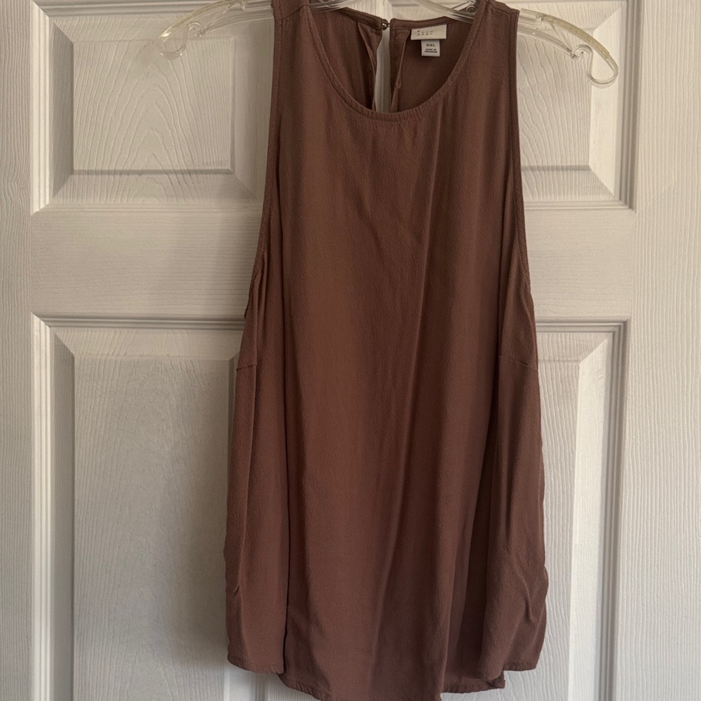 a new day Chocolate Brown Tank Top